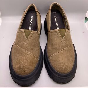 TOMS women’s Alpargata Combat Slip-On Sneaker in Olive size 7.5